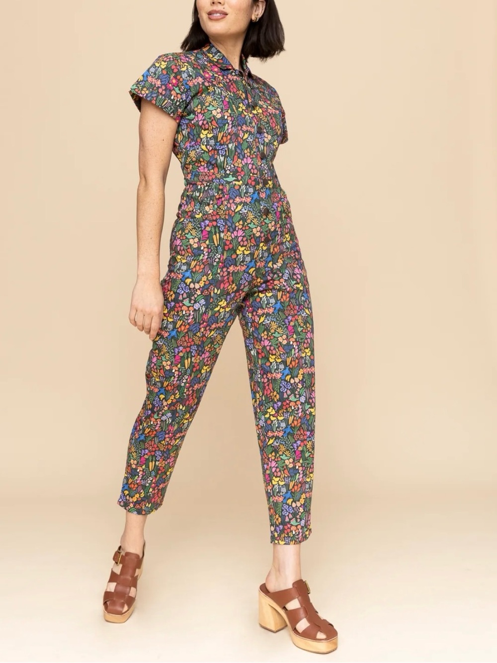 Mixed By Nasrin Classic Jumpsuit in Secret Garden Size Small Tall Floral Romper#